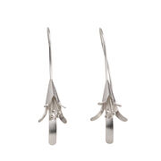 Silver lily drop earrings